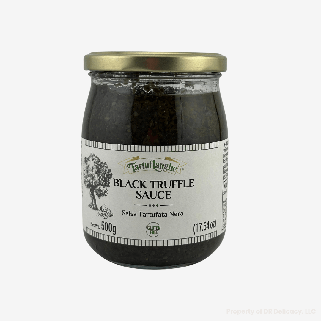 Jar of Black Truffle Sauce, 17.64 oz, perfect for enhancing pasta, risotto, and creamy dishes.