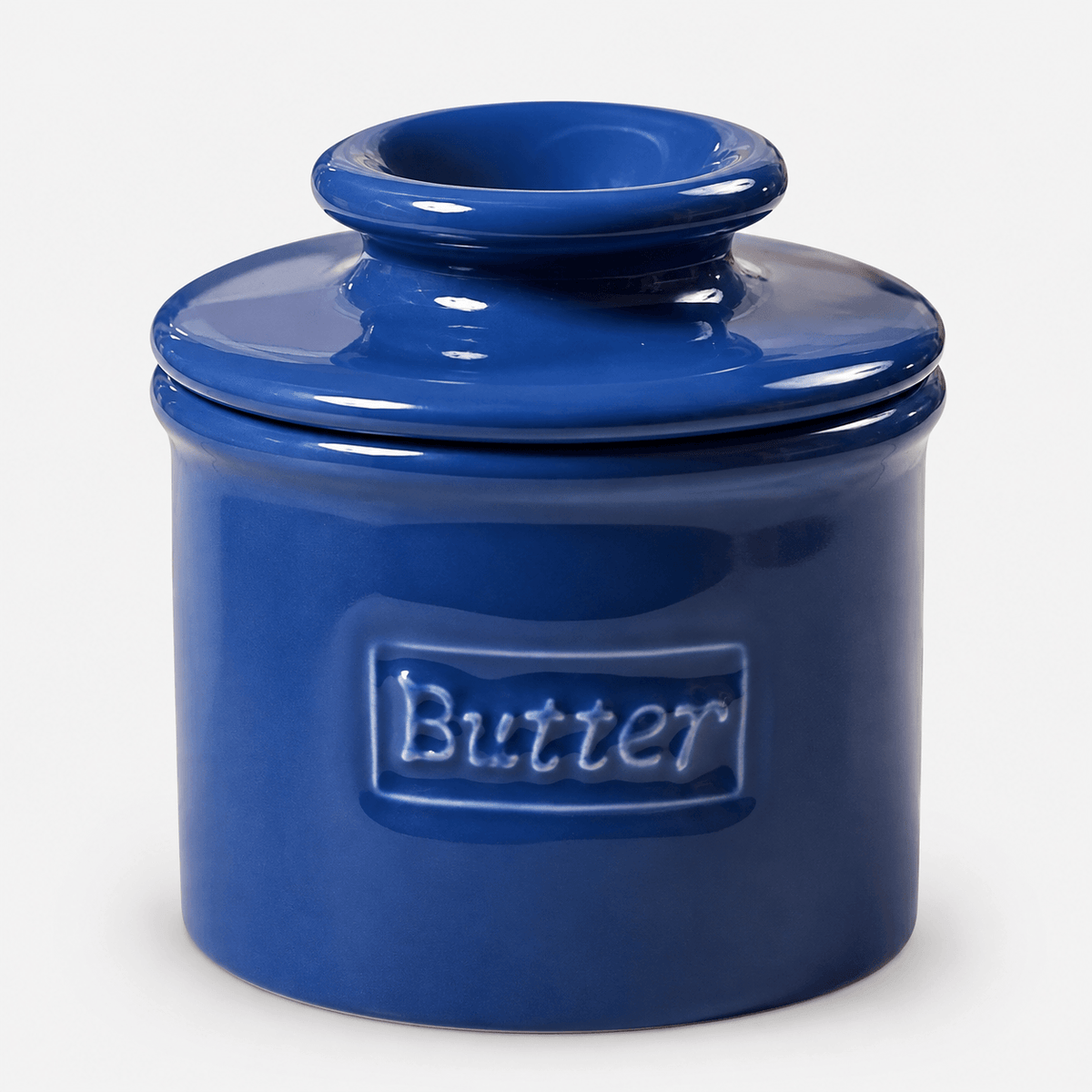 Butter Bell Crock – Royal Blue New Bone China Butter Keeper for stylish butter storage in vibrant blue.