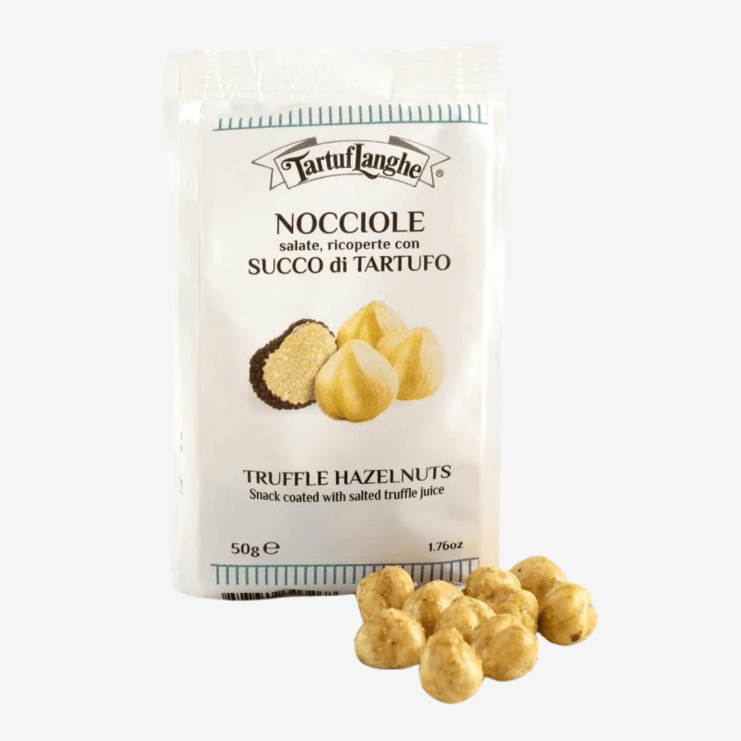 Truffle Hazelnuts snack featuring salted truffle juice, perfect for parties and flavorful indulgence.