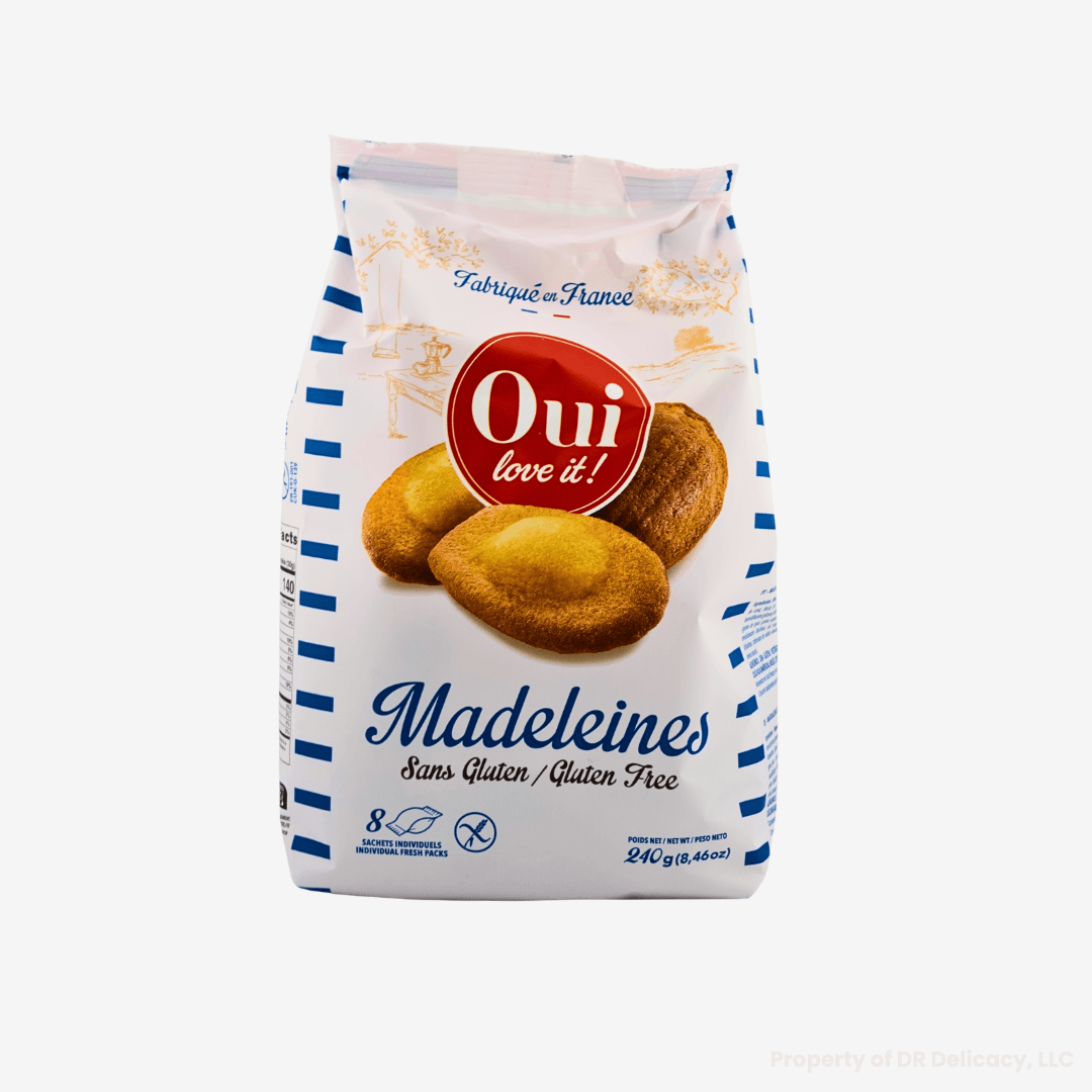 Gluten-free Madeleines in a bag from Oui Love It, perfect for snacks and made with passion by a French couple.