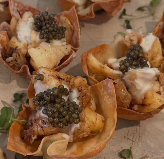 Brown Butter Spiny Lobster Wonton Cups
