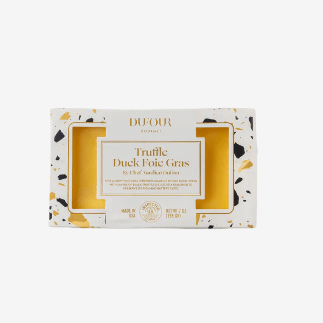 Foie Gras Terrine with Black Truffle in an elegant packaging showcasing gourmet quality.