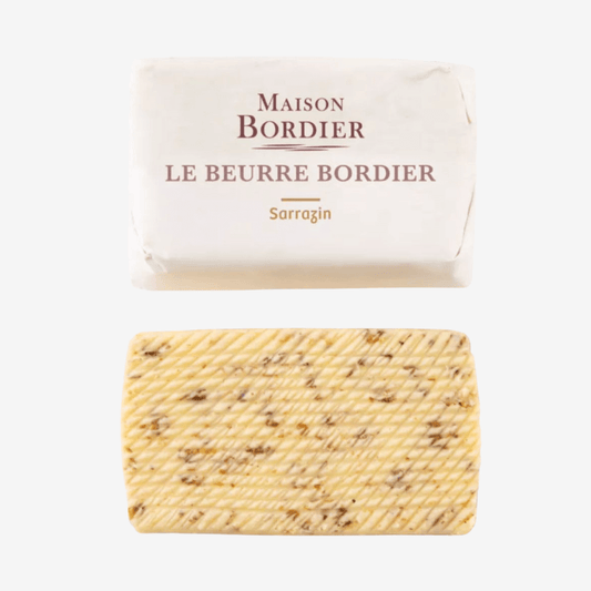 Le Beurre Bordier Buckwheat Butter package showcasing its distinctive flavor and texture.