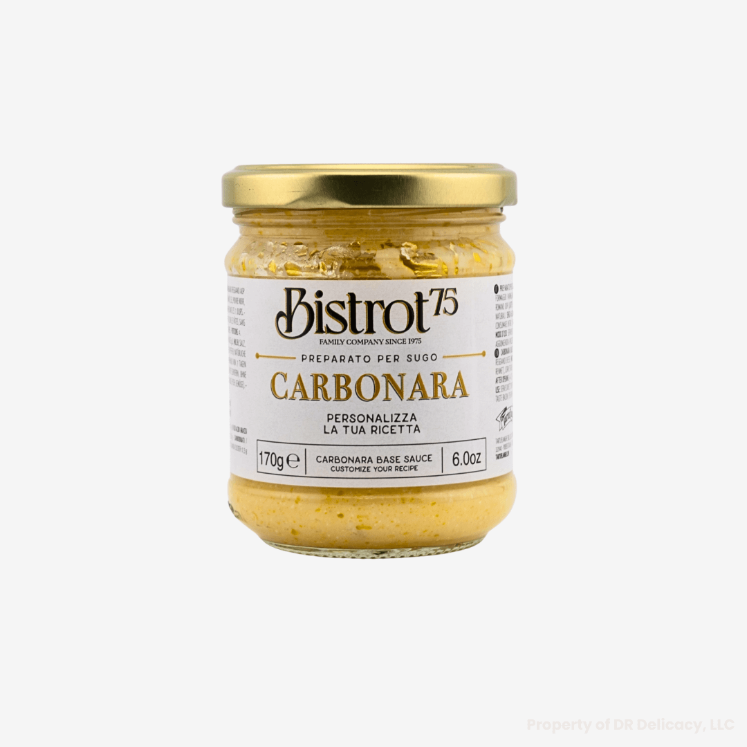 Bistrot 75 Carbonara Sauce jar, perfect for authentic homemade Carbonara dishes.