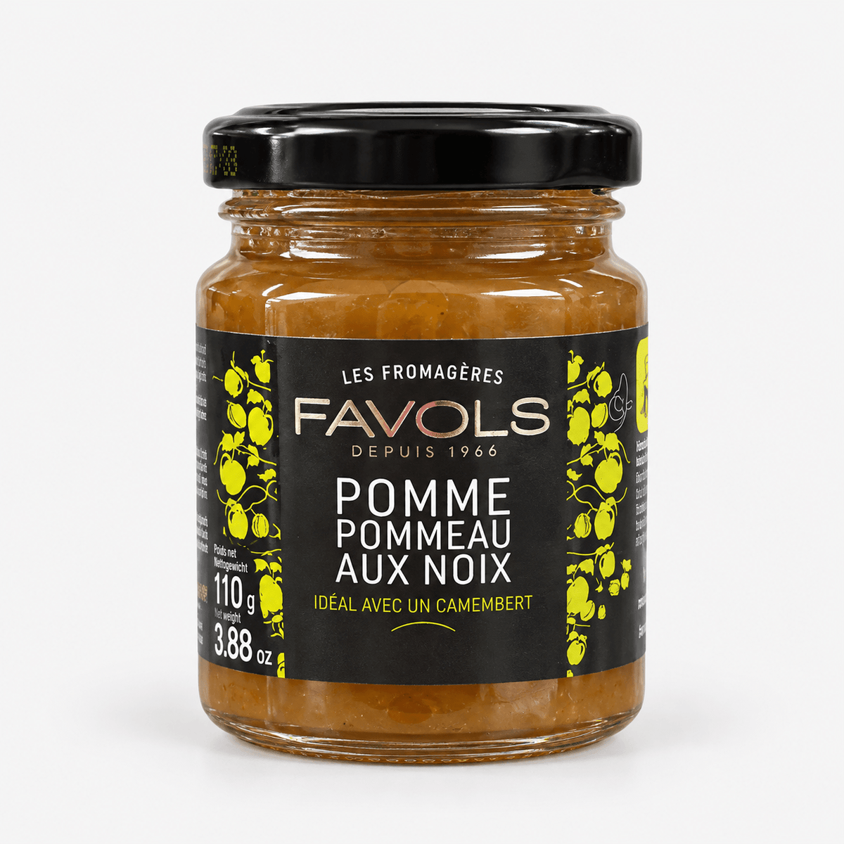 Favols Jam for Cheeses – French Fruit Preserves Apple and Walnut flavor in a jar.