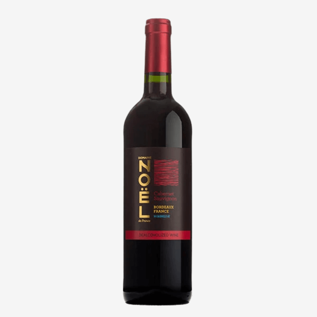 Médoc Cabernet Sauvignon (Alcohol-free) wine bottle featuring Domaine Noel and vibrant red color.