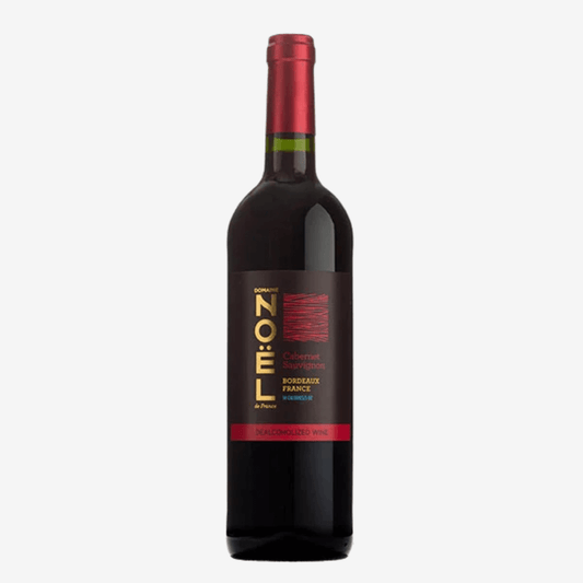 Médoc Cabernet Sauvignon (Alcohol-free) wine bottle featuring Domaine Noel and vibrant red color.