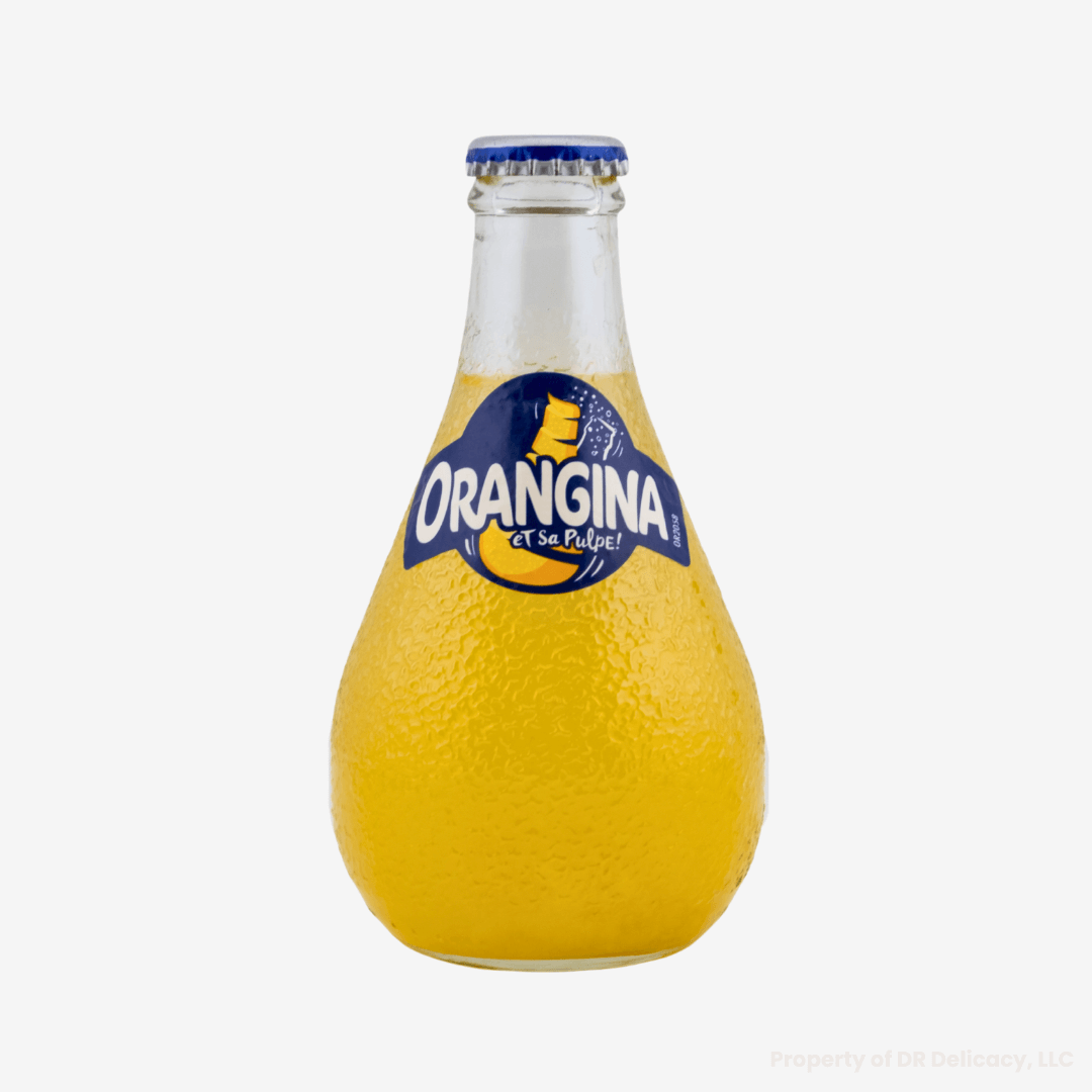 Orangina - Sparkling Citrus Water in signature round bottle with refreshing bubbles and real fruit flavor.