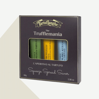 The Trufflemania - Truffle Aperitif Spreads kit featuring truffle pesto, egg yolk cream, and anchovy spread.