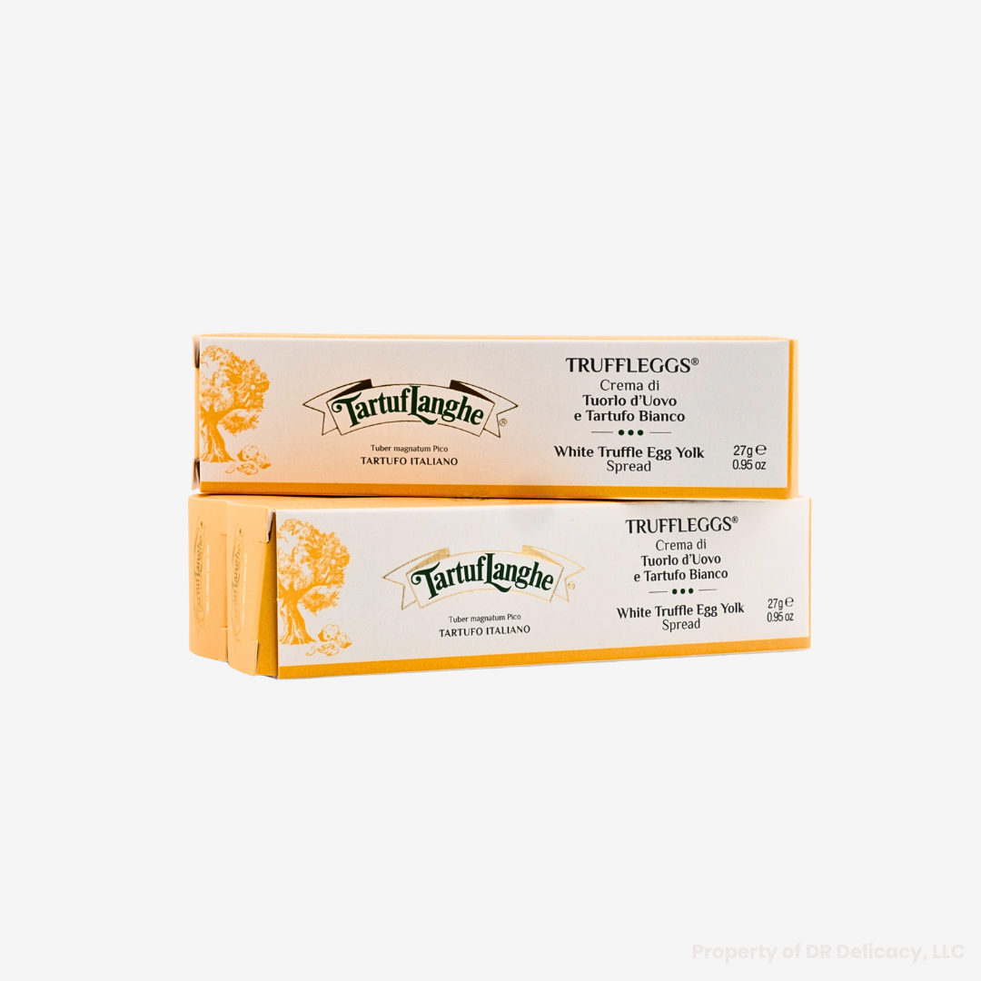 White Truffle Egg Yolk Spread from Tartuflanghe in packaging, highlighting its gourmet quality.