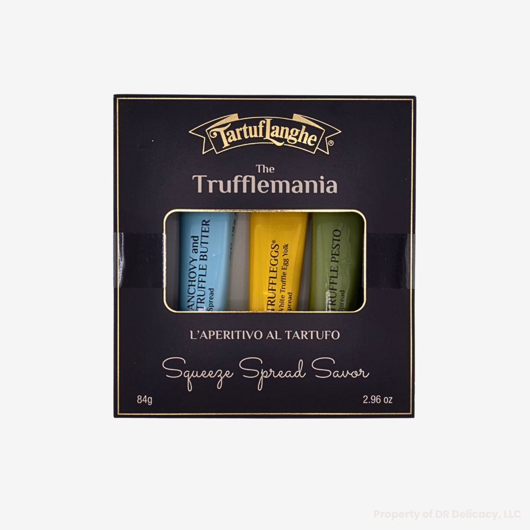 The Trufflemania - Truffle Aperitif Spreads kit featuring truffle pesto and anchovy with truffle butter.