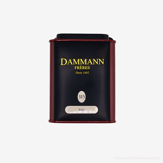 Damman Freres Bali Green Tea tin featuring elegant packaging and refined branding.