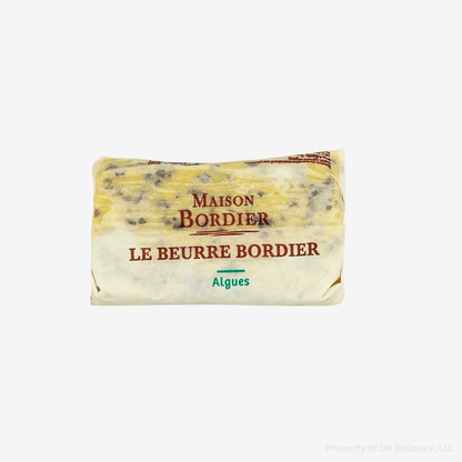 Le Beurre Bordier Seaweed Butter block with coastal seaweed blend, rich flavor, and luxurious texture.