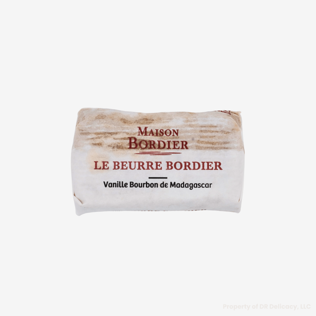 Le Beurre Bordier Madagascar Bourbon Vanilla Butter wrapped packaging.